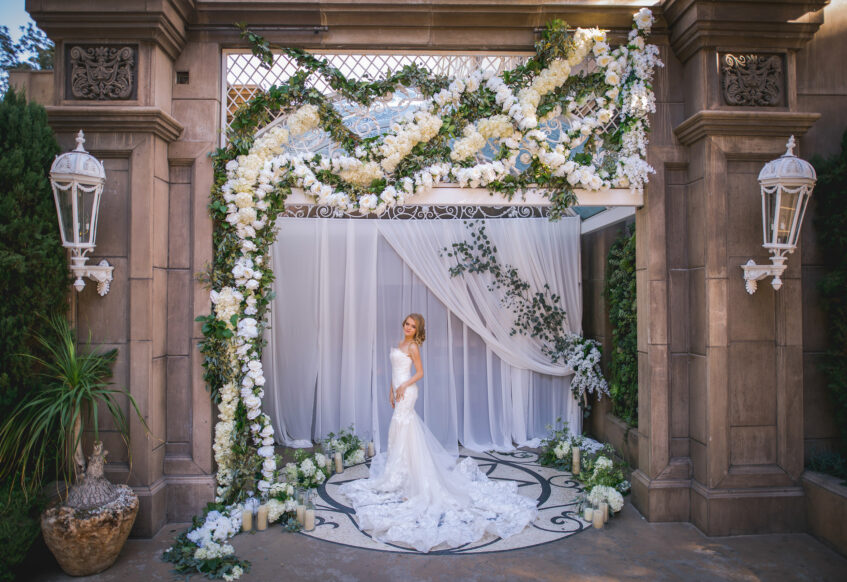 Bride with white flowers