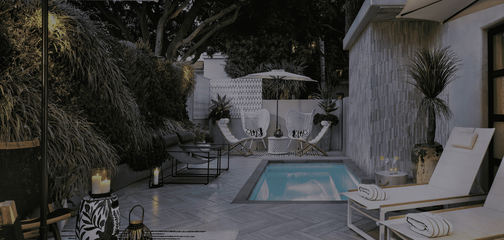 outdoor lounge by the pool