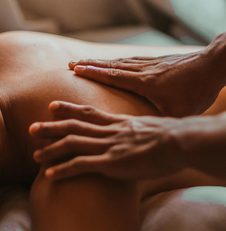 person receiving a massage