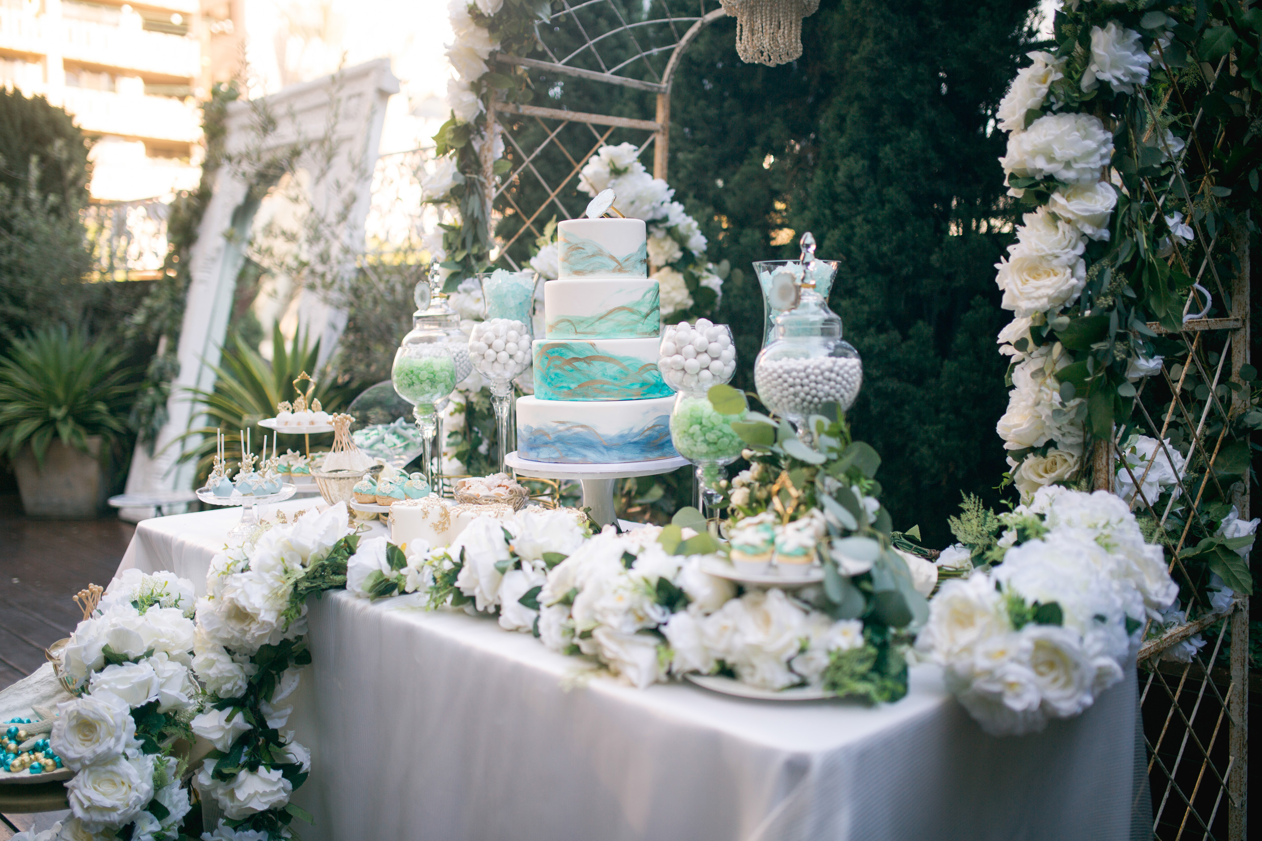 close up of brides table