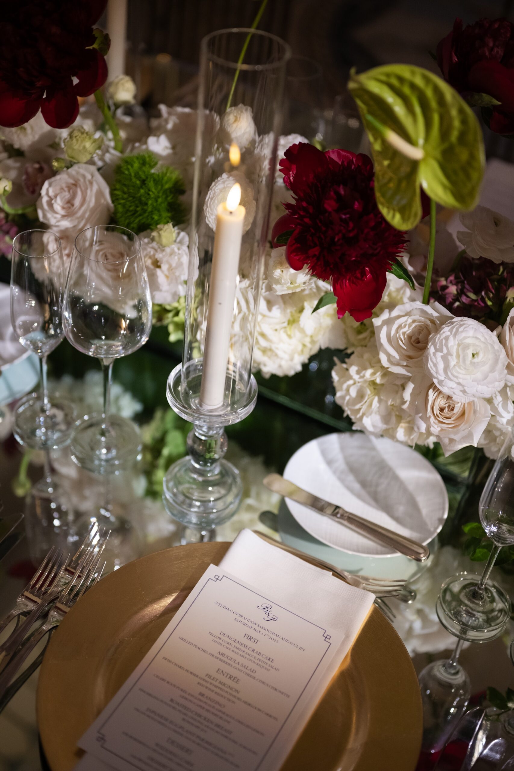 table set for wedding reception